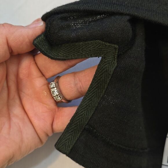 Billy Reid Men's S green/ Black stripes Polyester/cotton Blend Sweater - Picture 7 of 12